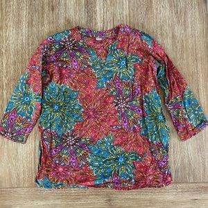 Printed Boho Cotton Tunic Top